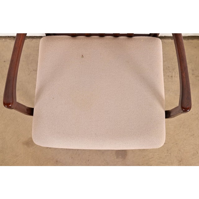 Brown Danish Modern Sculpted Solid Rosewood Armchairs by Vamdrup Stolefabrik, Pair For Sale - Image 8 of 14