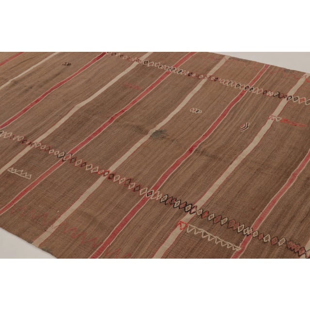 Copper Vintage Moroccan Runner With Tribal Designs & Multicolor Stripes - Rug & Kilim For Sale - Image 8 of 9