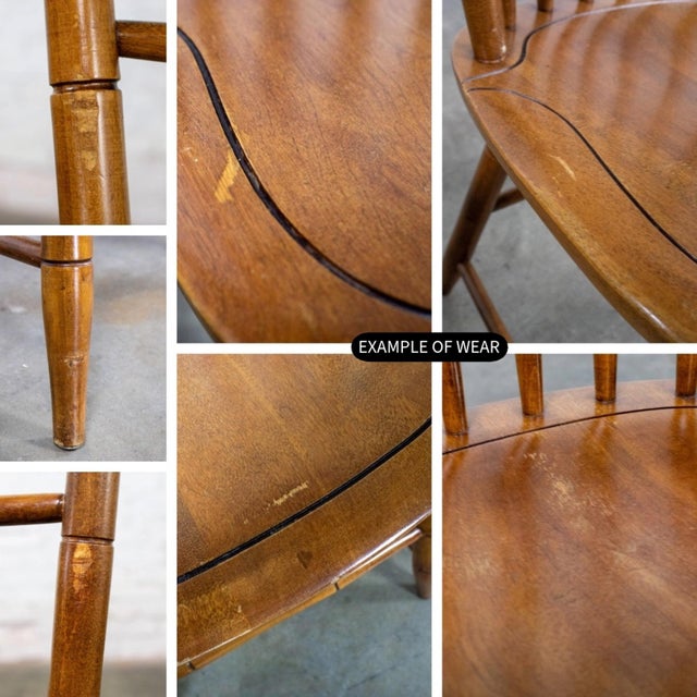 Mid-20th Century Early American Style Dining or Side Chairs Maple Windsor Hitchcock Stamped Set of 4 For Sale - Image 16 of 18