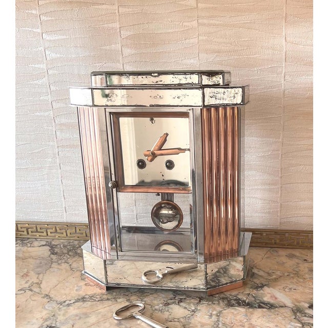 1930s Art Deco Pendulum in Chrome and Mirror Glass, 1930s For Sale - Image 5 of 18