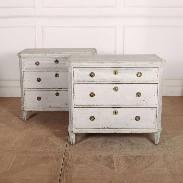 Pair of late 19th century Swedish painted pine commodes. 1890. This piece is designed in the style of the selected...