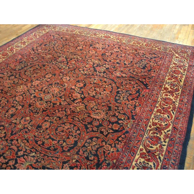 Textile Early 20th Century Persian Sarouk Carpet ( 10'10" x 13'9" - 330 x 420 ) For Sale - Image 7 of 7