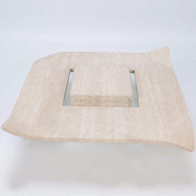 1970s 1970s Mid-Century Modern Italian Travertine Coffee Table For Sale - Image 5 of 7