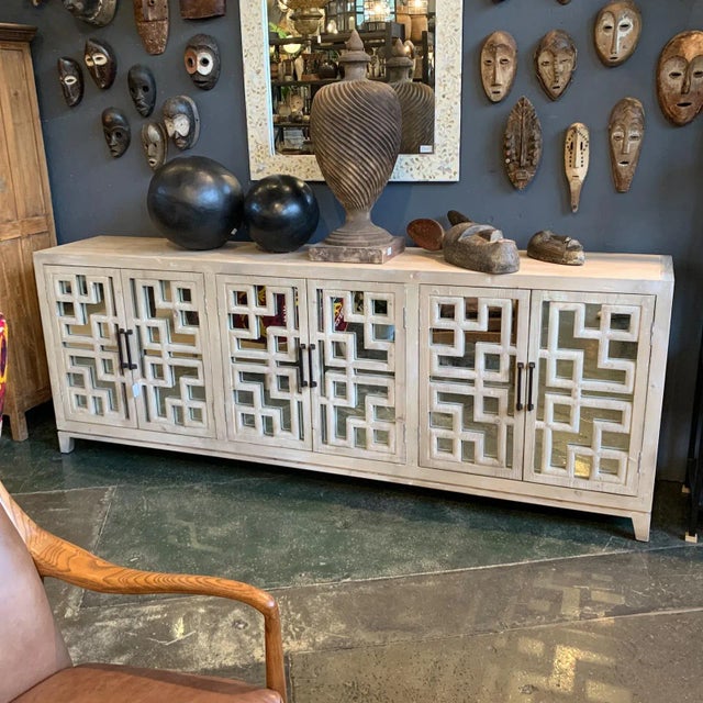 White Wash Ming Mirror Sideboard For Sale - Image 10 of 10