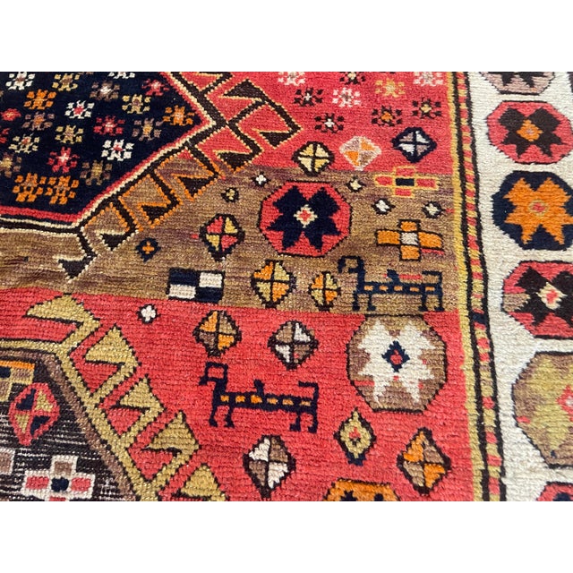 Antique Caucasian Kazak Rug Size: 4'1" x 7' Origin: Southwest Caucasus Date: Late 19th Century Construction: Hand-knotted...