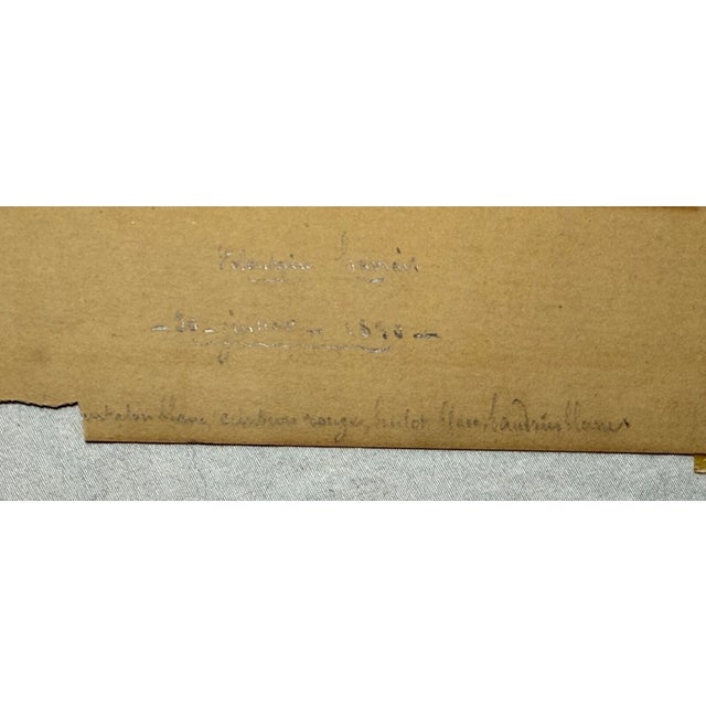 Antique White 1830 French Military Portrait of Man in Uniform Armed Drawing Sketch For Sale - Image 8 of 9