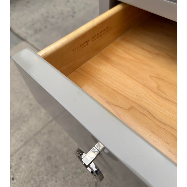 1 of 2 Nancy Corzine Lacquered Marble Top Nightstand For Sale In Los Angeles - Image 6 of 6