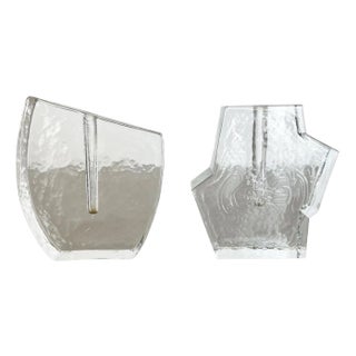 Brutalist German Rock Glass Vases attributed to Peill and Putzler, 1970s, Set of 2 For Sale