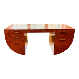 Mid-Century Style Burled Walnut Desk For Sale