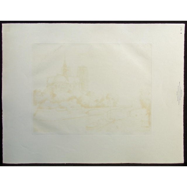 Roger Hebbelinck "Paris Notre Dame" Hand Signed Color Etching Unframed For Sale In Denver - Image 6 of 8
