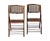 Pair of vintage bamboo and rattan folding chairs with faux tortoise shell painted finish. Dimensions folded:W:18.5" x...