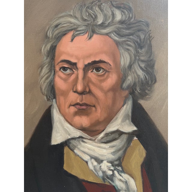 Portraiture Ludwig Van Beethoven Portrait Painting, Framed For Sale - Image 3 of 6