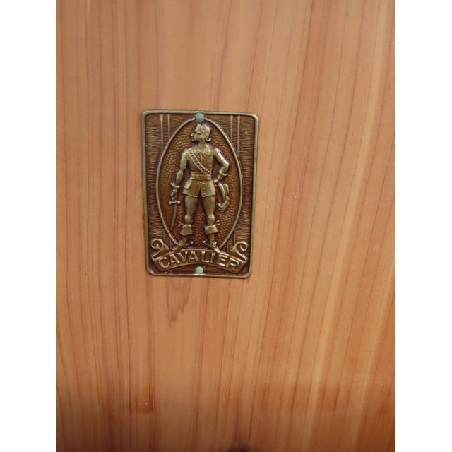 Brown Cavalier Art Deco Waterfall Inlay Small Cedar Chest Blanket Trunk 6884 For Sale - Image 8 of 12