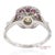 Gia Certified 18k 750 Solid White Gold Natural Diamond and Ruby Engagement Ring, Size 7 For Sale In New York - Image 6 of 11