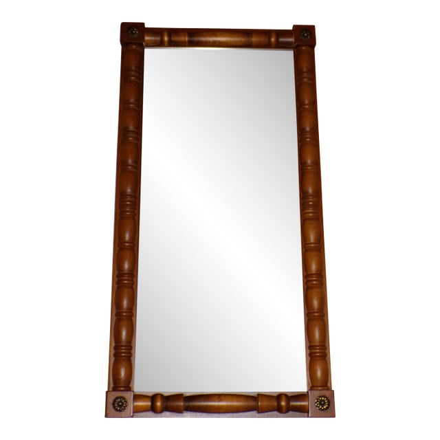 Vintage Cornwall Wood Products Federal Style Maple Split Column Wall Mirror For Sale