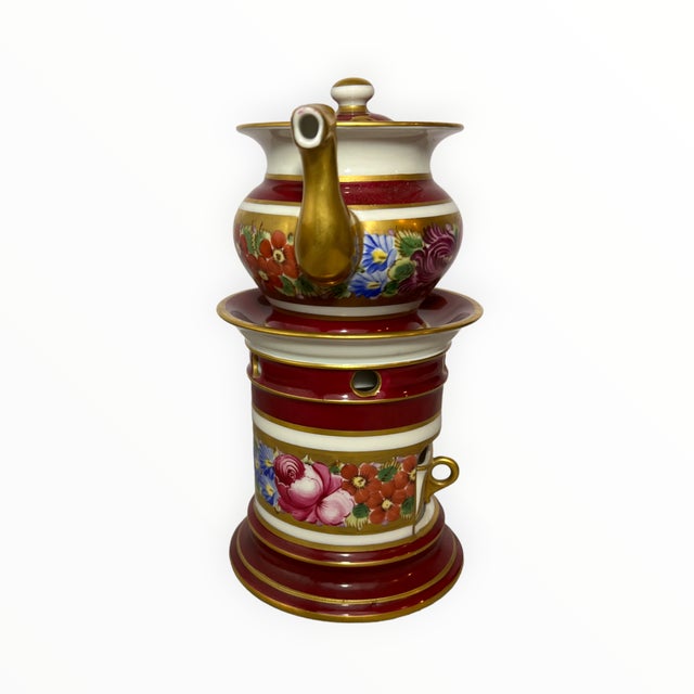 French Mid 19th Century French Porcelain Veilleuse-Tisanière For Sale - Image 3 of 8