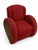 Textile Art Deco French Living Room Set Red Chenille For Sale - Image 7 of 7
