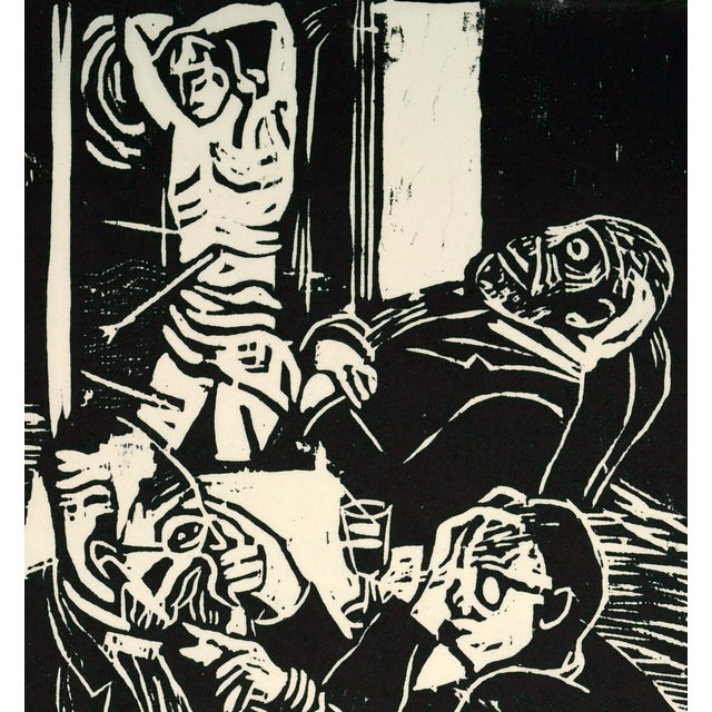 Josef scharl (1896 munich - 1954 new york), mockery, 1935 (1964), bronner 30 a. Woodcut on japanese paper, 51.8 x 25.7 cm...