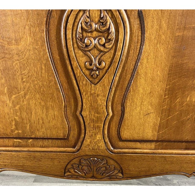 Vintage French Louis XVI Double Bed Frame in Oak For Sale - Image 6 of 13