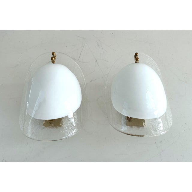 Mid-Century Modern Italian Murano Glass Wall Sconces, 1970s, Set of 2 For Sale - Image 13 of 16