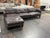 Brown Contemporary Leather Sectional + Left Chaise, Dark Brown For Sale - Image 8 of 12