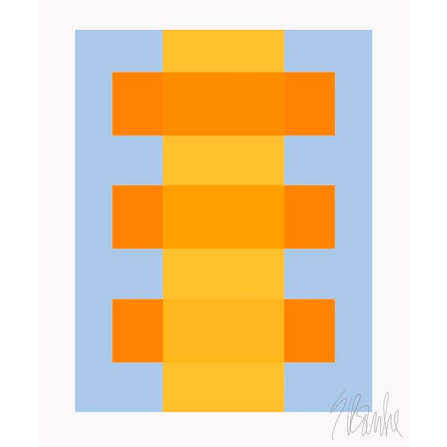 Yellow Through Orange on Blue Fine Art Print 35" X 45" by Liz Roache For Sale In Boston - Image 6 of 6