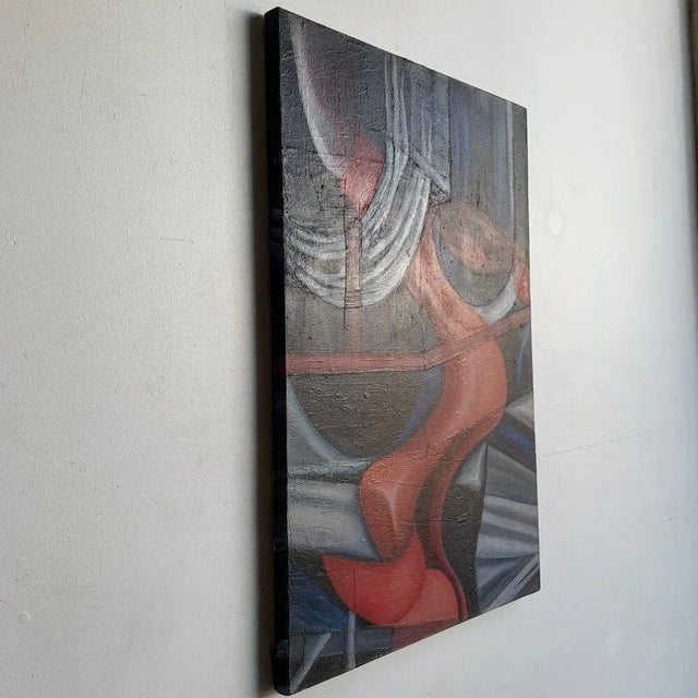 Abstract Contemporary Abstract Geometric Shapes Acrylic Painting For Sale - Image 3 of 9