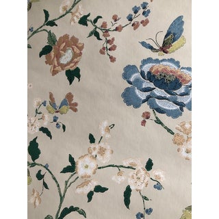 Vintage Schumacher Floral/Butterfly Wallpaper - 7 Double Rolls For Sale