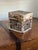 A magnificent and highly graphic vintage Anglo-Indian tall square lidded chest. This Maitland-Smith exceptional piece...
