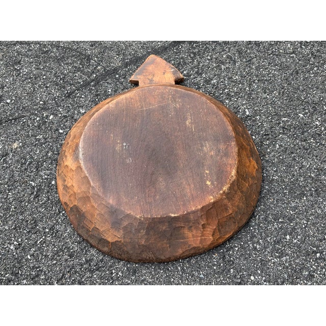 Large 19th C. Hand Carved Parat Indian Single Piece Wooden Dough Bowl For Sale - Image 6 of 8