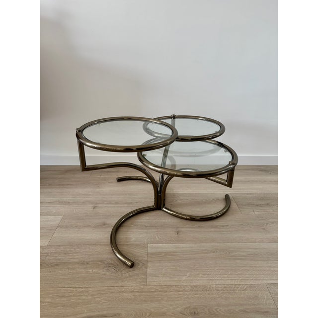 Mid-Century Morex Swivel Coffee Table in Glass and Chrome-Plated Steel attributed to Milo Baughman, 1970s For Sale - Image 18 of 18