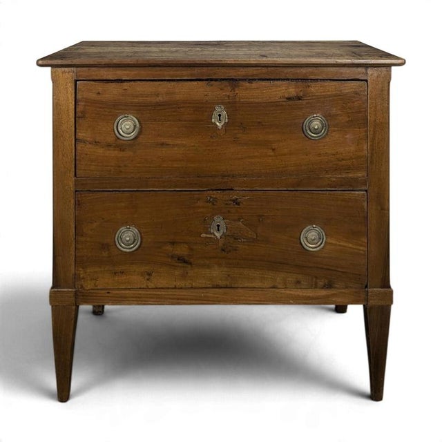 2000 - 2009 Small Directoire-Style Walnut Chest of Drawers For Sale - Image 5 of 5