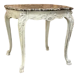19th Century French Regence Painted Marble Top Table