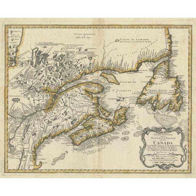 Antique Map of New England and Eastern Canada by Homann Heirs, 1755 For Sale - Image 5 of 5