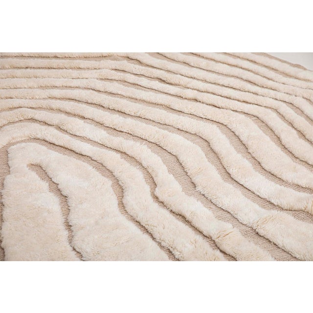 Textile Premium Hand-Knotted Moroccan Wool Rug | 13'9" X 8'7" | One of a Kind For Sale - Image 7 of 7
