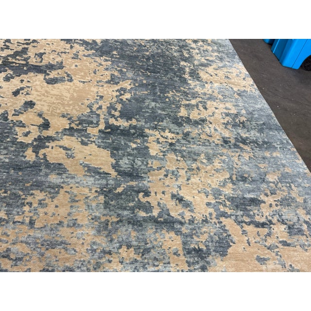 11ft5 in × 15ft9in Custom Bamboo Silk + Wool Area Rug For Sale - Image 4 of 12