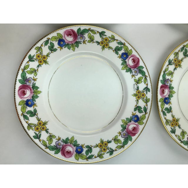 Early 20th Century Minton Gilded Rose Lunch Plates Signed, J. Colclough Set of 5 For Sale - Image 5 of 13