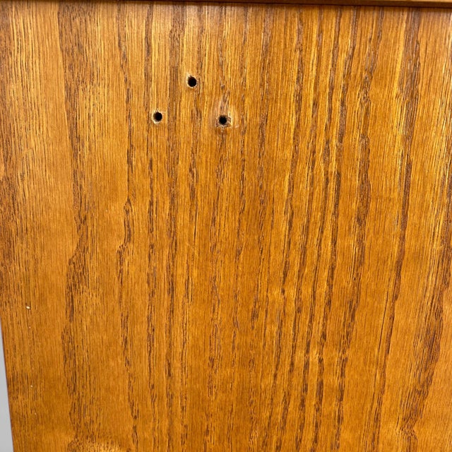 Mid 20th Century Minimalist Solid Oak Open Pedestal Cabinet or Media Stand For Sale - Image 15 of 18
