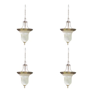 Vianne Mouth Blown Glass Pendant Lights - Set of 4 For Sale