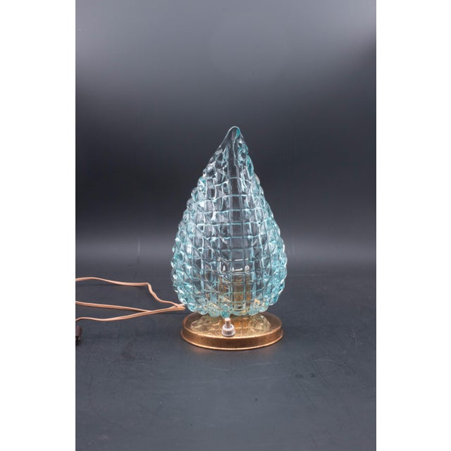 Extraordinary able lamps or vase made of mid-century Murano mouth-blown blu glass. This wonderful object was produced in...