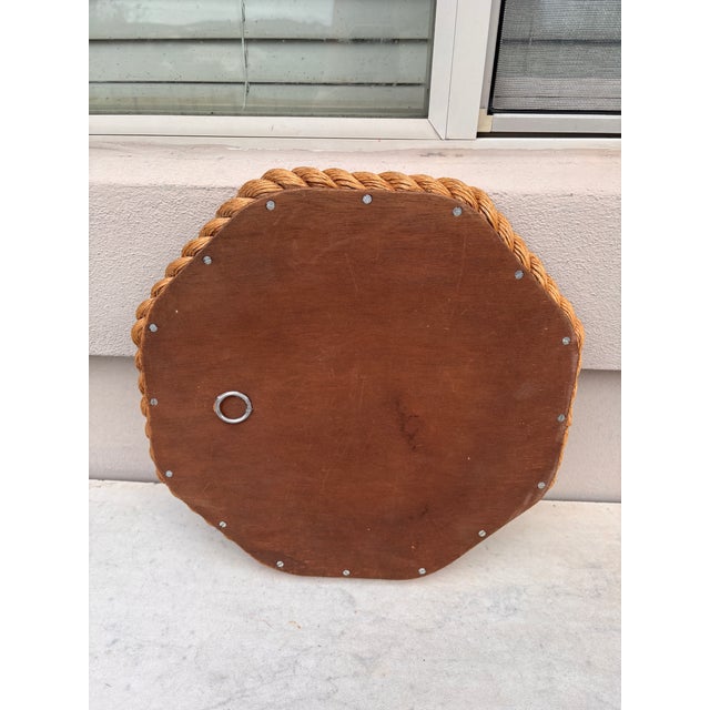 1960s Mid-Century Octogonal Rope Mirror Adrien Audoux & Frida Minet For Sale - Image 5 of 8