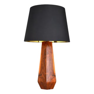 Large Hexagonal Plywood Table Lamp, 1960s For Sale