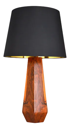 Large Hexagonal Plywood Table Lamp, 1960s