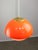 Italian Space Age Orange Acrylic Glass and Brass Pendant Lamp, 1970s For Sale - Image 9 of 16