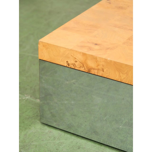 Mid 20th Century Styled After Milo Baughman Burlwood and Chrome Coffee Table For Sale In Los Angeles - Image 6 of 7