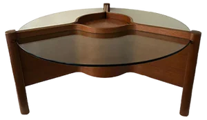 Vintage British Coffee Table with Bar
