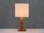 French Art Deco Geometric Oak Table Lamp with Linen Shade, Late 1930s For Sale - Image 10 of 14