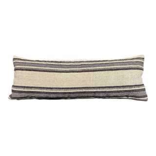 Turkish Hemp Pillow Cushion Natural Beige Black Cushion Cover 14x40 For Sale