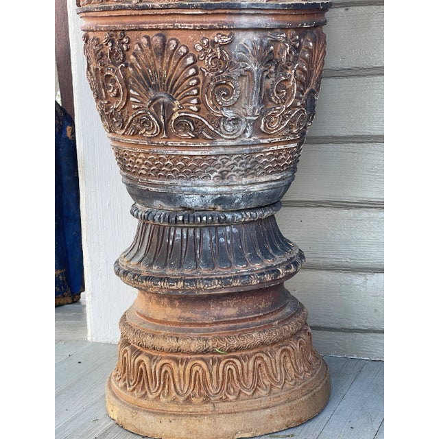Pair Late 19th Century Monumental Neoclassical Amphora Garden Urns - Set of 2 For Sale - Image 10 of 12