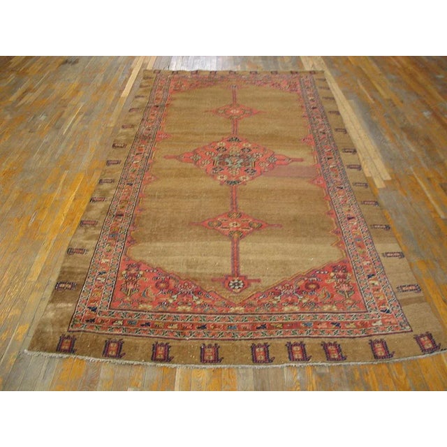 Antique Persian Bijar rug, size: 5'8" x 10'10". Antique Bijar Persian Floral Medallion Hand Knotted Pile Rug, Country of...